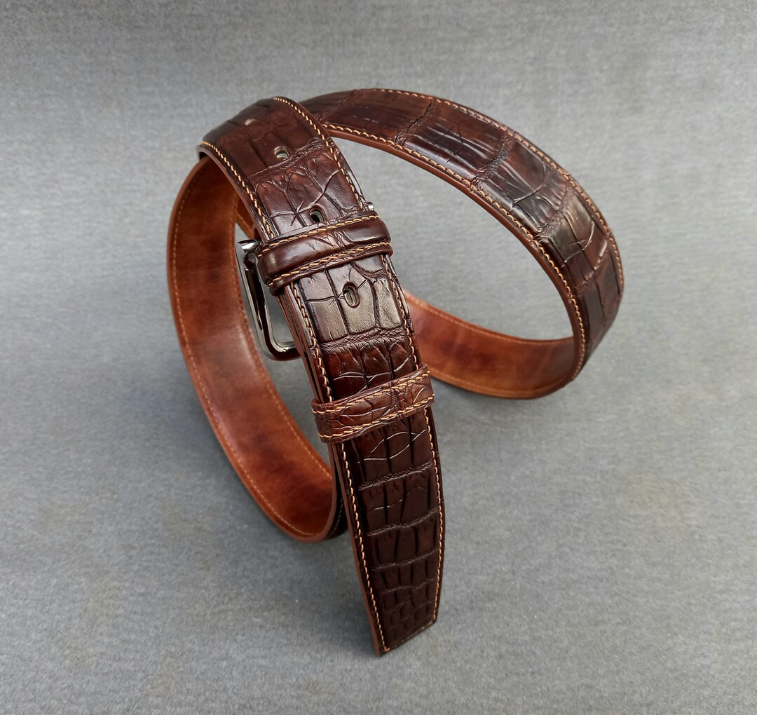 Black Genuine Alligator Skin Belt | 1 3/8