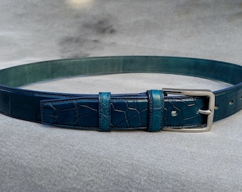 Alligator Leather Belt, Alligator Skin MEN'S Handmade Belt