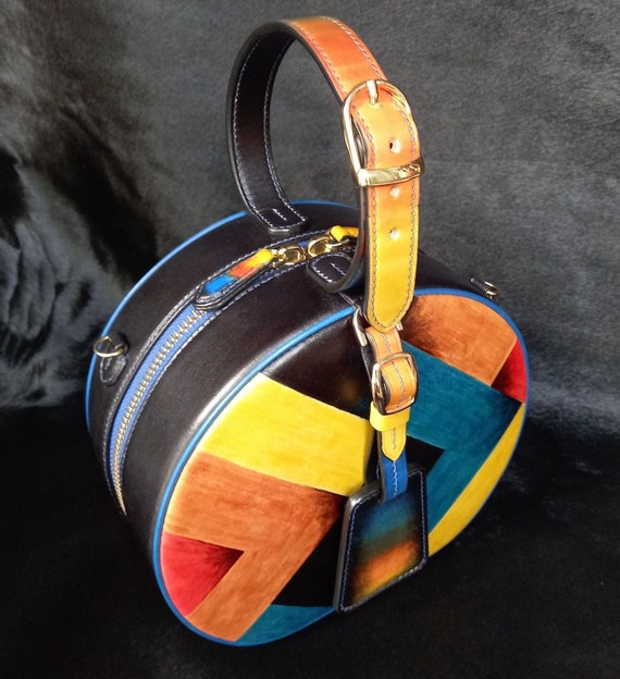Genuine calf leather bag, Ladies handbag, Elegant woman bag, woman shoulder bag, handmade luxury woman bag, drum bag