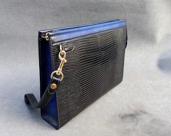 Clutch Bag, Genuine Leather Clutch, Genuine Lizard Clutch