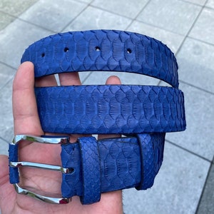 Handmade Genuine Natural Python Leather Belt, Snake MEN&#39;S Handmade Belt