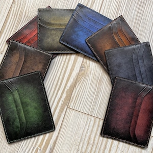 Borse stile vintage in vera pelle fatte a mano, porta carte da uomo in vera pelle, porta carte in pelle stile patina, porta carte da uomo di lusso