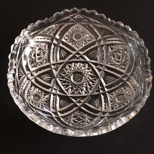 ABP American Brilliant Period Dish - 6” Intricate Cut Crystal