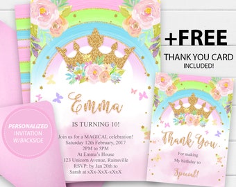 Princess Invitations Etsy