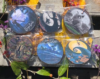 Juego de adornos de película inspirados en Tim Burton