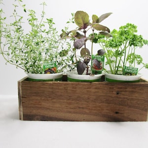 Rustic wooden box, Herb box, window sill box, succulent planter, kitchen decor, gift for home
