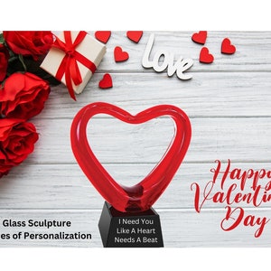 Personalize your Heart Glass Sculpture