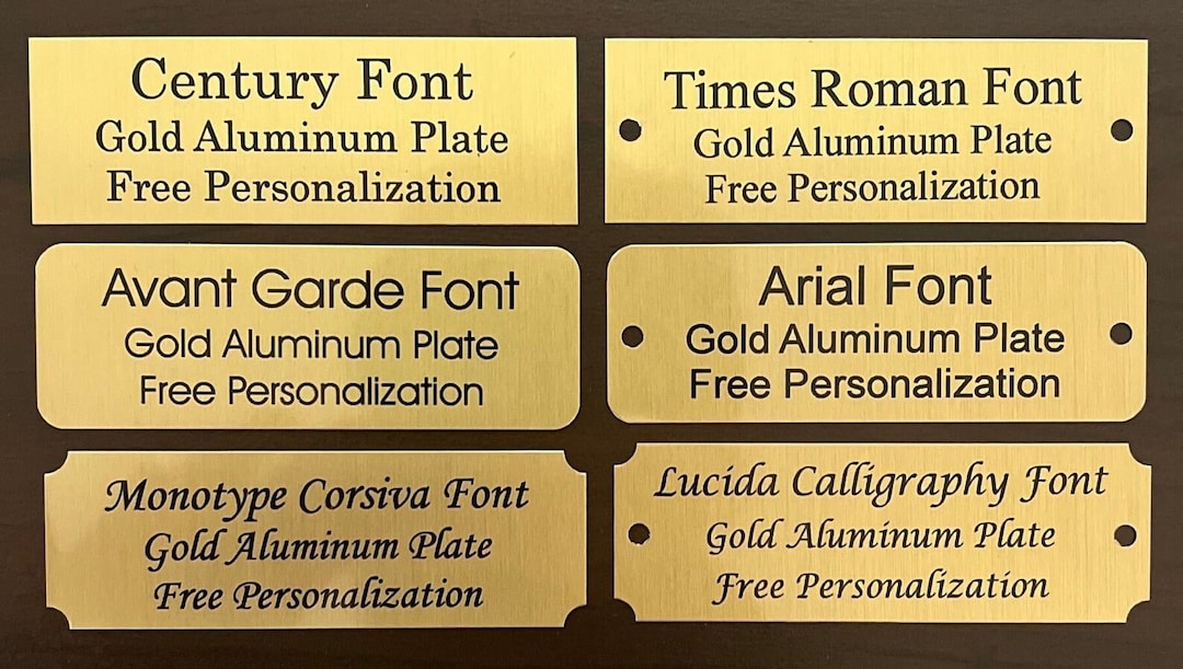 Personalized Gold Aluminum Metal Plate: Custom Engraved Sign - Etsy