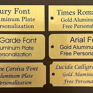 Personalized Gold Aluminum Metal Plate: Custom Engraved Sign - Etsy