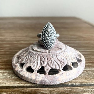 Thistle Flower Shield Ring - Handmade To Order - Sterling Silver Ring