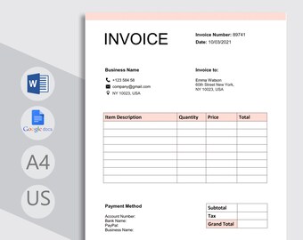google invoice etsy