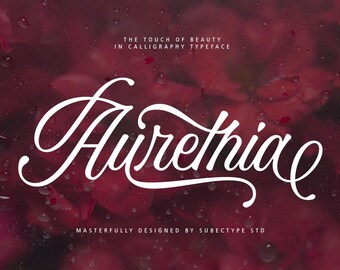 Police de calligraphie Aurethia : texte élégant pour faire-part de mariage
