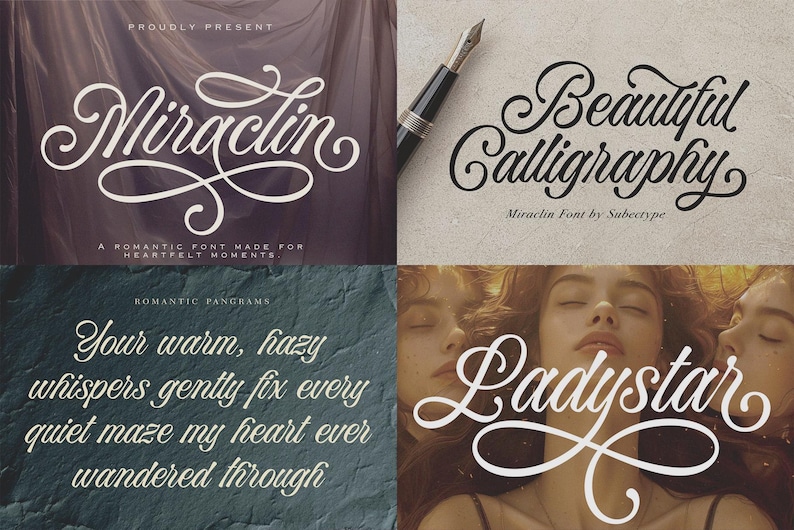 Calligraphy Font Bundle: 6 Elegant Typefaces - Etsy
