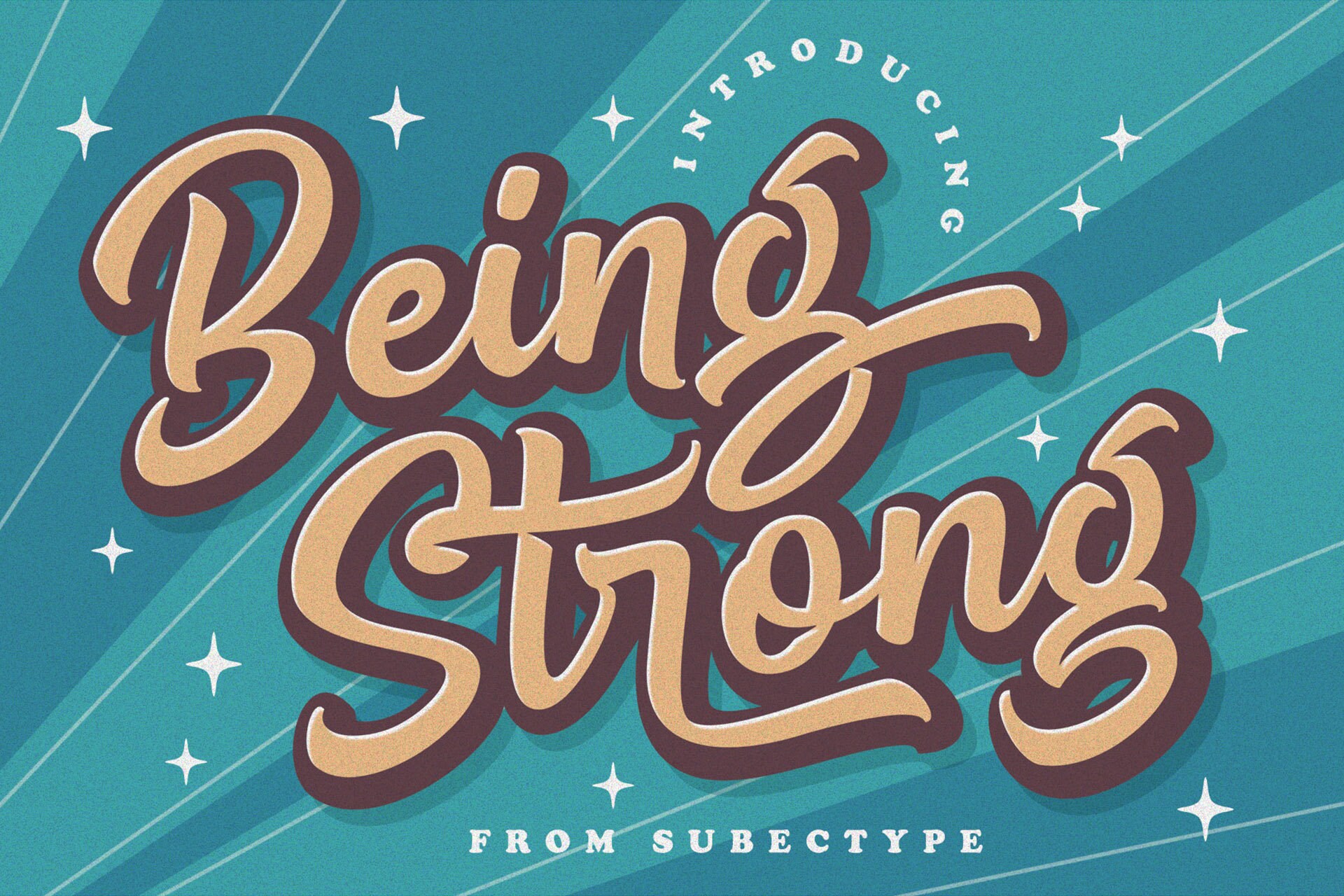 Being Strong Script Font: Retro Logo, Cricut Font - Etsy