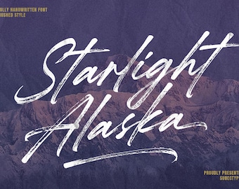 Starlight Alaska Brush Script Font: Handwritten Inky Style (OTF, TTF, WOFF)