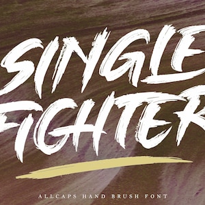Single Fighter - Brush Font, Best seller font, Clothing Font, sport Font, digital font, procreate font, adventure font, sale font,