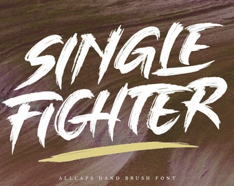 Single Fighter - Police de pinceau, Police best-seller, Police de vêtements, Police de sport, police numérique, police procréée, police d’aventure, police de vente,