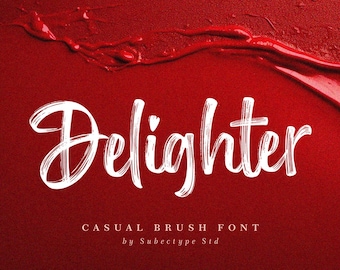 Delighter Brush Script Font: Handwritten Inky Style (OTF, TTF, WOFF)