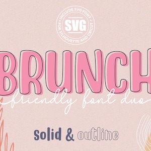 Retro Font, Kids Font, School Font, Baby Font, Outline font, Font Pairing, Planner font, Procreate font, Fun Font, Happy Font, Font duo,