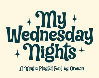 Playful Horror Font: My Wednesday Nights (OTF/TTF/WOFF)