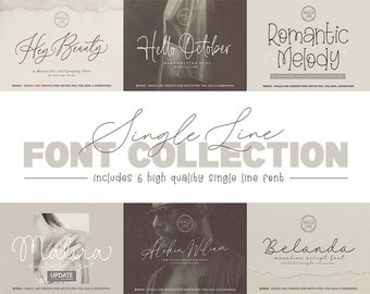 SINGLE LINE FONT, Sketch font, Font Bundle, Cutting font, Cricut Font, Silhouette Font, Line Font, Thin Font, Laser Font, Calligraphy font,