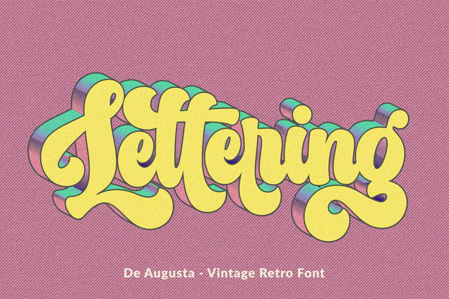 Retro Font: 70s Swirl Lettering, Procreate & Canva Font - Etsy