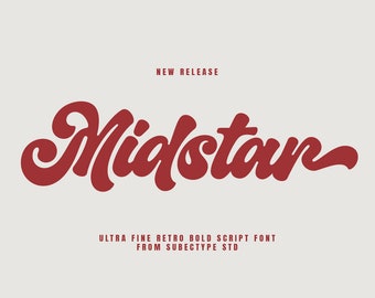 Retro Swirl Font: 70s Groovy Lettering (SVG, Canva, Procreate)