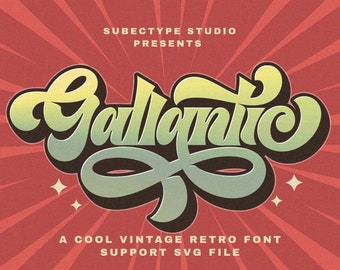 Gallantic Retro Font: 70s Groovy Swirl Lettering
