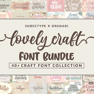 Craft Font, Font Bundle, Font Collection, fuente con corazón, Lovely font, Kids Font, Procreate Font, Cricut Font, Child Font, Font with Tails