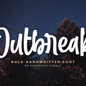 Outbreak, Schriftart Download, Bold Font, Handgeschriebene Schriftart, Digitale Schriftart, Urban Font, Kleidung Schriftart, Street Font, Canva Schriftart, Display Font, Fun,
