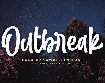 Outbreak, font download, Bold font, Handwritten font, Digital font, urban font, clothing font, street font, canva font, Display Font, Fun,