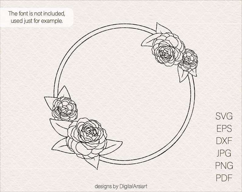 Floral Wreath Svg Floral Frame Svg Monogram Frame Svg Floral Etsy
