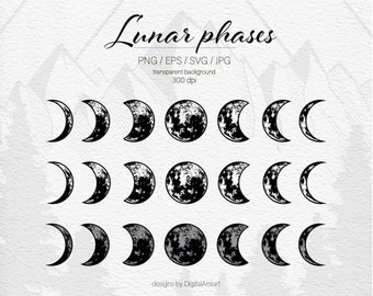 Lunar phases svg Moon phases svg Crescent Moon svg Moon child svg Full moon svg Spase svg Moon Silhouette Cut Files Galaxy vector  _465