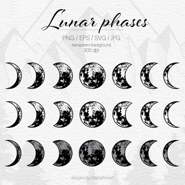 Lunar phases svg Moon phases svg Crescent Moon svg Moon child svg Full moon svg Spase svg Moon Silhouette Cut Files Galaxy vector  _465