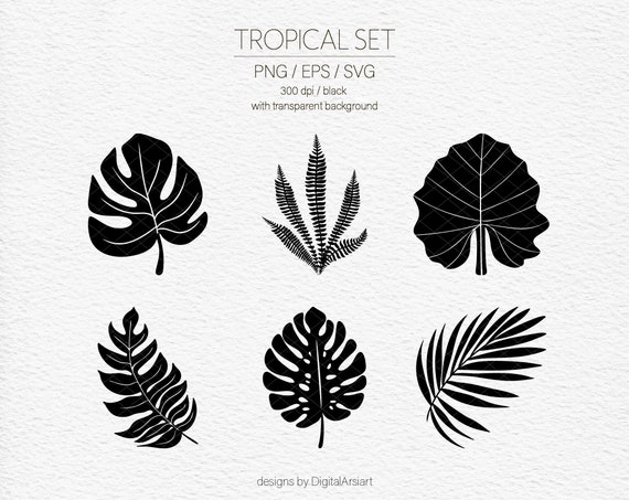 Download Tropical Leaves Svg Tropical Paper Leaf Template Svg Cut Files Etsy