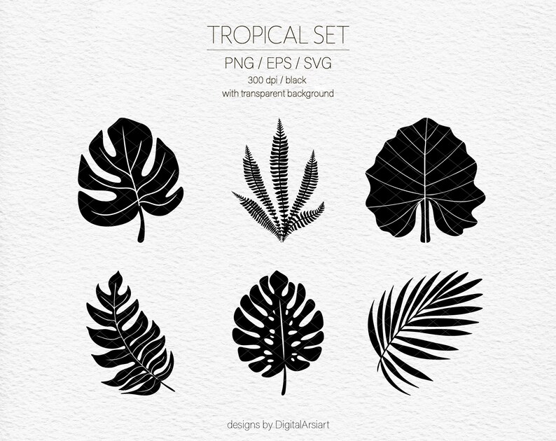 Download Tropical leaves svg Tropical paper leaf template SVG Cut ...