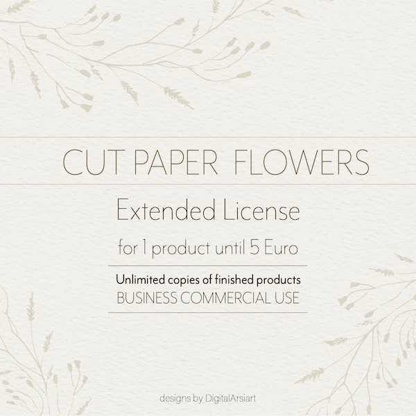 Papier geschnitten Blumen SVG / Unbegrenzte erweiterte Lizenz - Für ein Produkt mit Kosten bis 5 Euro. DigitalArsiart