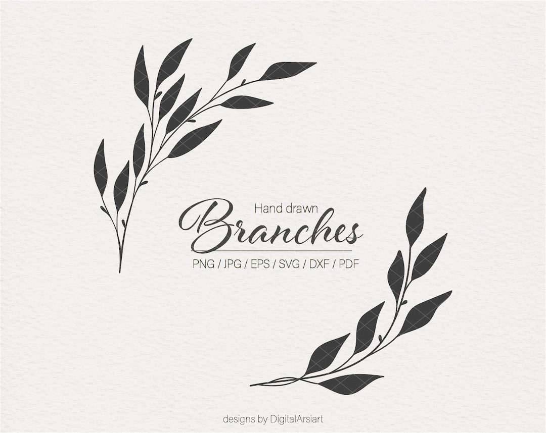 Leaf Branch Svg Branches Svg File Floral Svg Branch Svg Floral Frame