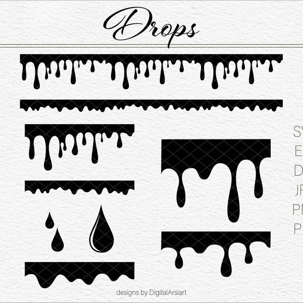 Drop Svg Dripping SVG files Water drip svg Blood drop svg Liquid drip svg Paint drips Vector drop Clip Art Raindrops Bundle cricut files