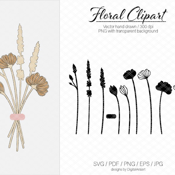 Flowers svg Wooden flower cutting files Lasercut flower dxf Mini Wildflowers Wood flower bouquet Cutouts floral decoration Cricut