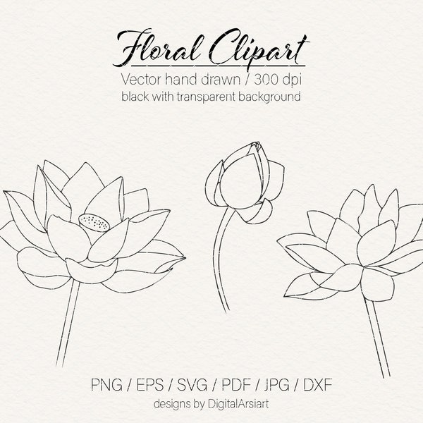 lotus svg Flower svg Floral svg Hand drawn botanical svg Yoga svg Lotus flower svg files for cricut Hand drawn vector flowers Line art _560
