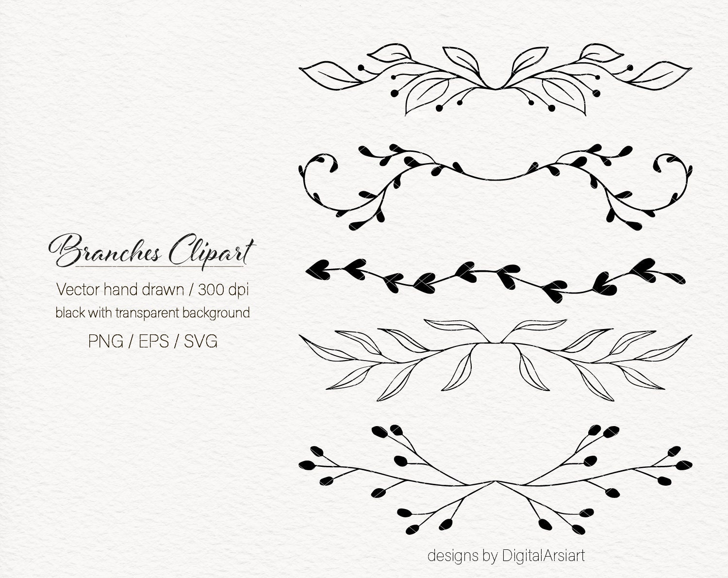 Download Border Svg Floral Border Svg Text Dividers Svg Branch Svg Etsy