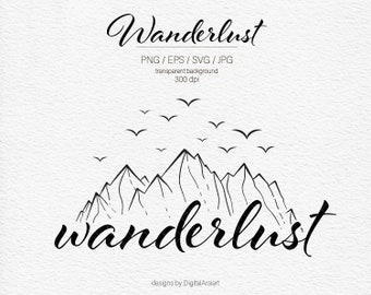 Wanderlust svg Mountain svg Outline mountain svg Outdoors adventure PNG file Wanderlust Silhouette SVG Cut File Vector Adventure svg _461