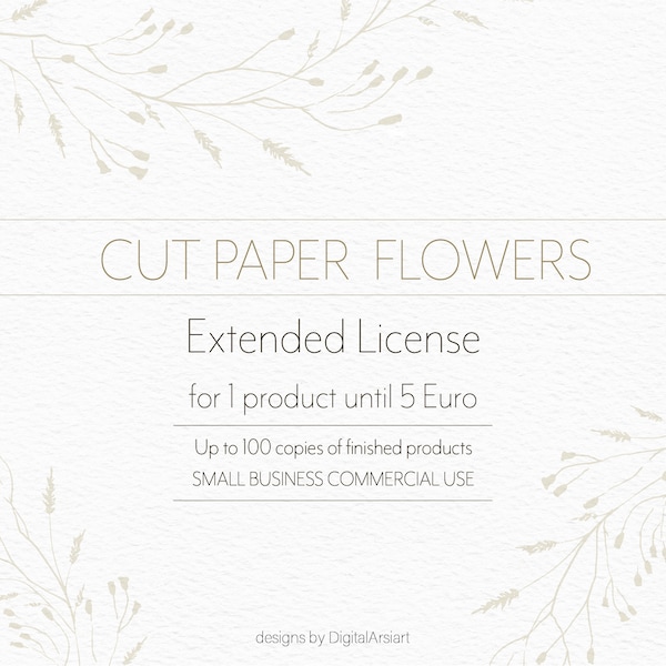 Papier geschnitten Blumen SVG / Erweiterte Lizenz - Für ein Produkt mit Kosten bis 5 Euro. DigitalArsiart