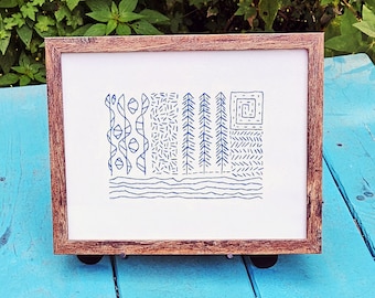 River Pines - Abstract Embroidery Unique Wall Art