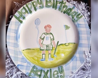 Golf Party Happy Birthday Plate 11&quot;