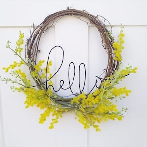 Wire Hello - Handmade wire words | shelf decor - wall decor - front door sign - wire sign - wall art - wire art - gallery -  wreath decor|