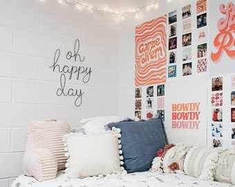 Oh happy day wire sign. Dorm wall decor. Dorm room decor. Gift for college student. College gift. Wire word home decor.
