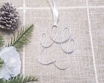 Wire paw print - pet loss - pet memorial |pet paw print, in memory of pet, wire letter,stocking name tag stocking initial|