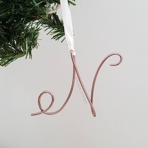 Wire Initial Ornament - letter ornament - personalized ornament  |wire letter, wire words, name ornament, christmas tree decoration|